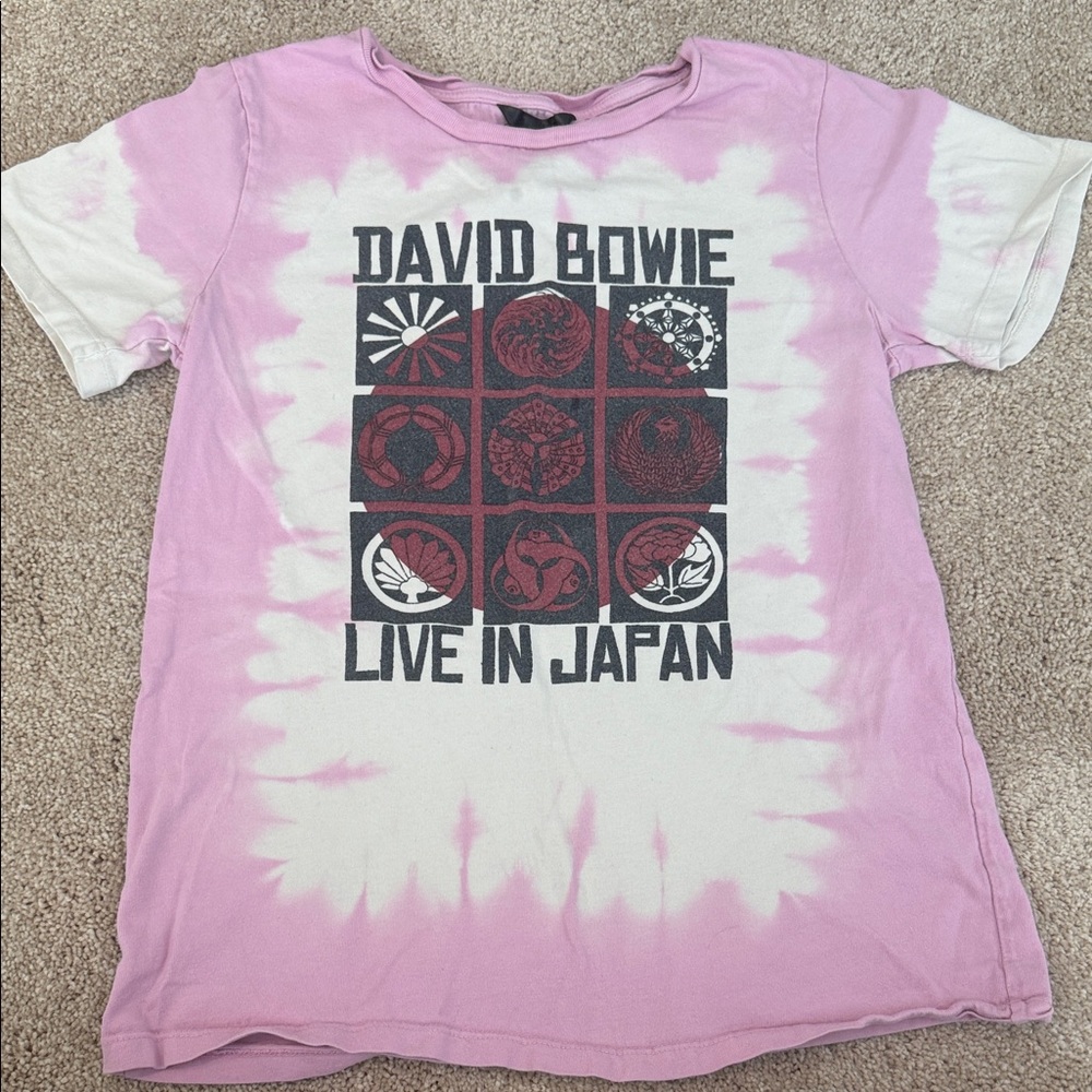 David Bowie Kids Graphic Tee - Pink & White